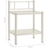  Noćni ormarići 2 kom bijeli i prozirni od metala i stakla | shoptok.hr
