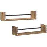  Polica na zidu Zidne 2 pcs Umjetnički hrast 60 x 16 x 14 cm | shoptok.hr