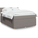 vidaXL Box spring postelja z vzmetnico taupe 140x200 cm blago | Shoptok.si