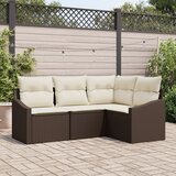 vidaXL set od 4 dijela garniture za vrt s jastučićima smeđa poli ratan Cijene