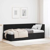  Kutni okvir kreveta s uzglavljem Crna 90 cm x 190 cm Baršun | shoptok.hr