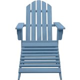 vidaXL Vrtna stolica Adirondack s otomanom od masivne jelovine plava | shoptok.hr