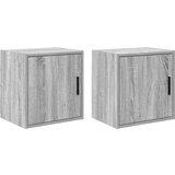 vidaXL Garažne stenske omare 2 kosa siva sonoma inženirski les | Shoptok.si