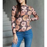 Gemre Dark beige blouse decorated with Amaya print | shoptok.hr