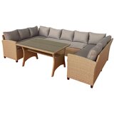 Unique Furniture Bež vrtna garnitura za 9 oseb Ventura – | Shoptok.si