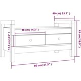  Klupa za hodnik 80x40x43 cm od masivne borovine | shoptok.hr