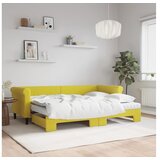 vidaXL Izvlečna dnevna postelja z vzmetnicami rumena 80x200 | Shoptok.si