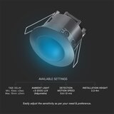 Senzor pokreta za spušteni plafon PIR 360° 500W/230V crni | Eponuda.com