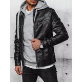 DStreet Kurtka męska skórzana czarna | Shoptok.si