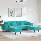 vidaXL 3 pcs Tirkizna 250 x 188 x 76 cm Baršun Cijene