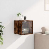  Noćni ormarić sa staklenim vratima boja hrasta 35 x 37 x 35 cm | shoptok.hr