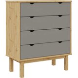  Ladičar OTTA smeđe-sivi 76,5 x 39,5 x 90 cm od masivne borovine | shoptok.hr