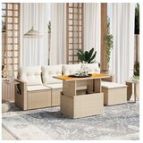 vidaXL 6-dijelni set vrtnih sofa s jastucima bež od poliratana | shoptok.hr