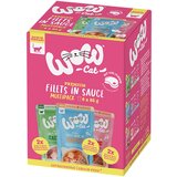 WOW Cat Varčno pakiranje fileji v omaki 24 x 85 g - Mešano pakiranje (3 sorte) | Shoptok.si