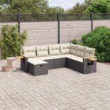 vidaXL 7-dijelni set vrtnih sofa od poliratana s jastucima crni | shoptok.hr