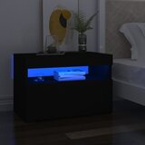 Furnova Nočna omarica z LED lučkami 2 kosa črna 60x35x40 cm inž. les, (21926788) | Shoptok.si