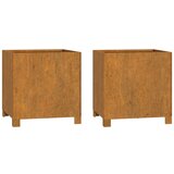 Maison Chic Cvetlično korito - Cvetlični Lonec z nogami 2 kosa zarjavelo 42x40x43 cm jeklo, (21788732) Cene