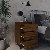  Nočna omarica s kovinskimi nogami rjavi hrast 40x35x69 cm, (20732544) | Shoptok.si