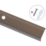 Rubnjaci za stepenice L-oblika 15 kom aluminijski 100 cm smeđi | shoptok.hr