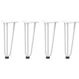 vidaXL Noge za mizo za lase 4 kosi bela 30 cm trdno jeklo | Shoptok.si