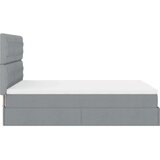 vidaXL Otomanski posteljni okvir z vzmetnico siv 140x190 cm blago | Shoptok.si