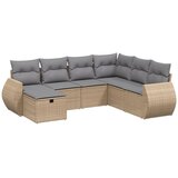  7-dijelni set vrtnih sofa s jastucima bež od poliratana | shoptok.hr
