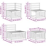  7 pcs Set vanjskih sofa Čvrsto drvo akacije Bijela | shoptok.hr