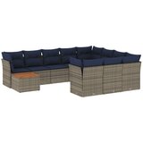 vidaXL Vrtni set s jastucima 13 dijelova sivi poliratan - Siva 1 | shoptok.hr