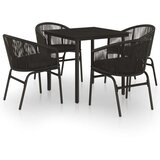  5-dijelni vrtni blagovaonski set crni | shoptok.hr