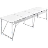 vidaXL Zložljiva aluminijasta miza za kamp. z nastavljivo višino 240 x 60 cm Cene