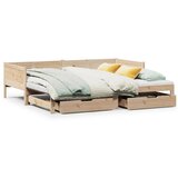 vidaXL Izvlečna dnevna postelja s predali 80x200 cm trdna borovina | Shoptok.si