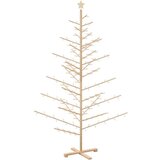 vidaXL Leseno božično drevo z stojalom Naravna 210 cm Trdna borovina | Shoptok.si