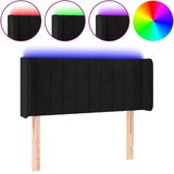 Maison Chic led posteljno vzglavje - vzglavna omarica - nočna omarica črno 103x16x78/88 cm žamet, (21712562) Cene