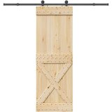 vidaXL Klizna vrata s priborom za montažu 80 x 210 cm masivna borovina | shoptok.hr