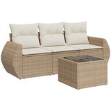  4-dijelni set vrtnih sofa s jastucima bež od poliratana | shoptok.hr