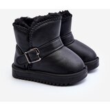 Kesi Children's eco leather snow boots with belt, black Orinor Cijene