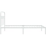 vidaXL Kovinski posteljni okvir z vzglavjem bel 107x203 cm, (21251435) | Shoptok.si