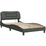  Posteljni okvir z LED lučkami temno siv 100x203 cm tkanina, (21094996) | Shoptok.si