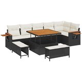  Sjedeća garnitura za vrt 9 kom. Crna poliratan 100 x 100 x 71 cm | shoptok.hr