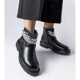 Gemre Black ankle boots with decorative chains Mezzavia | Shoptok.si