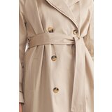 Trendyol Trench coat sa zatvaračem u bež boji Dugačka vodootporna funkcija krem | ružičasta | ePonuda.com