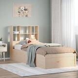 vidaXL Posteljni okvir brez vzmetnice 75x190 cm trdna borovina Cene