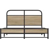  Posteljni okvir brez vzmetnice 135x190 cm dim. hrast inž. les, (21608315) | Shoptok.si