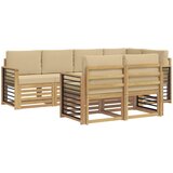  Set vanjskih sofa 7 pcs Bijela i bež 247 x 128,5 x 73 cm | shoptok.hr