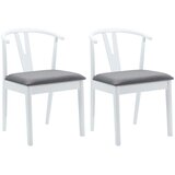  Stolac za blagovanje 2 pcs Bijela i siva Čvrsto drvo od gume | shoptok.hr