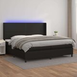  Box spring s madracem LED crni 200x200cm od umjetne kože Cijene