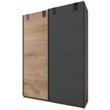 MID.YOU omara z drsnimi vrati, barve grafita, barve hrasta | Shoptok.si