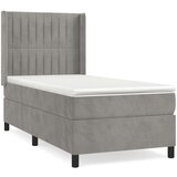 Box spring postelja z vzmetnico svetlo siv 90x190 cm žamet, (20791235) | Shoptok.si
