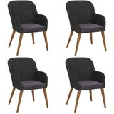  5-dijelni vrtni blagovaonski set s jastucima crni | shoptok.hr