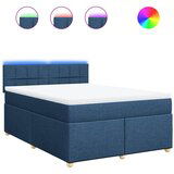 vidaXL Box spring postelja z vzmetnico modra 140x190 cm blago, (21309149) | Shoptok.si